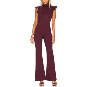 Amanda Uprichard x Revolve 'Davina' Red Mockneck Keyhole Cut Out Jumpsuit Size S